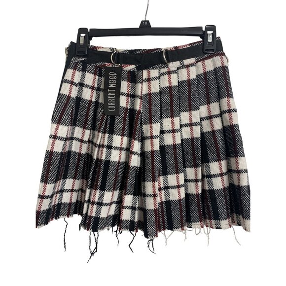 NWT Current Mood S Casual Preppy Plaid Micro Mini Skirt Academia - Picture 1 of 7
